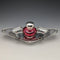 1896 British Antique Sterling Silver Inkwell and Saucer Set Sibray, Hall